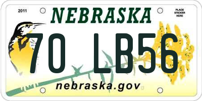 NE license plate 70LB56