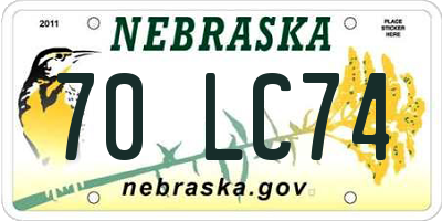 NE license plate 70LC74