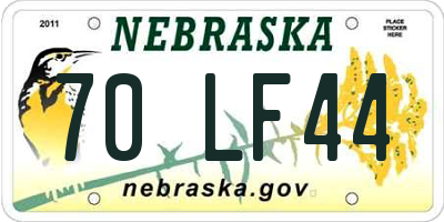 NE license plate 70LF44