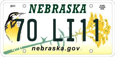 NE license plate 70LI11