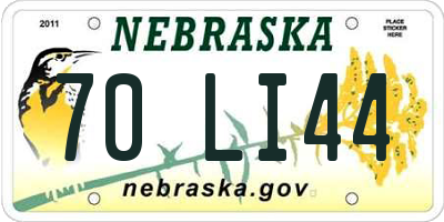 NE license plate 70LI44