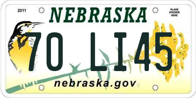 NE license plate 70LI45