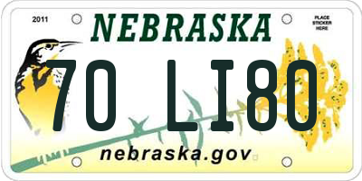 NE license plate 70LI80