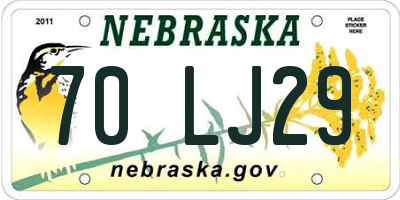 NE license plate 70LJ29