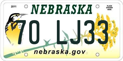 NE license plate 70LJ33