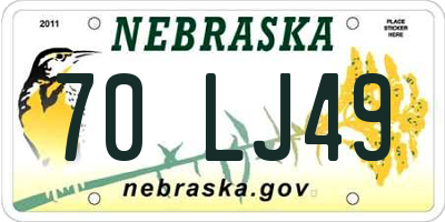 NE license plate 70LJ49