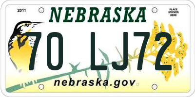 NE license plate 70LJ72