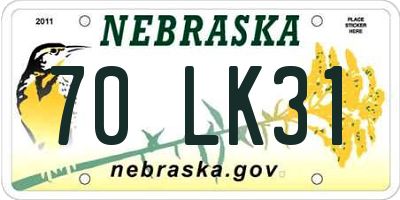 NE license plate 70LK31