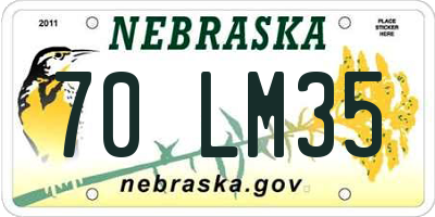 NE license plate 70LM35