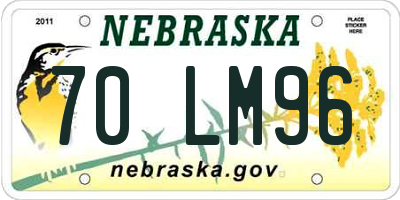 NE license plate 70LM96