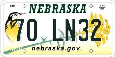NE license plate 70LN32
