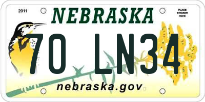 NE license plate 70LN34
