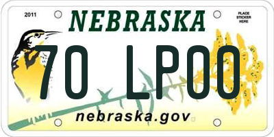 NE license plate 70LP00