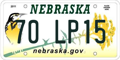 NE license plate 70LP15