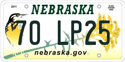NE license plate 70LP25