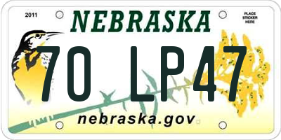 NE license plate 70LP47