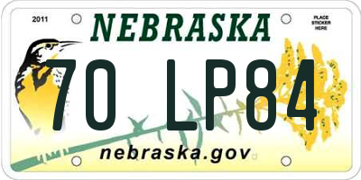 NE license plate 70LP84