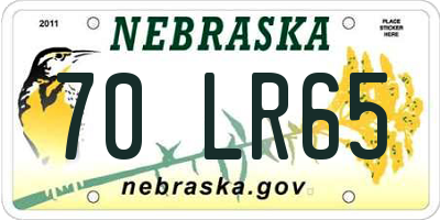 NE license plate 70LR65