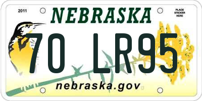 NE license plate 70LR95