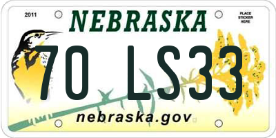 NE license plate 70LS33