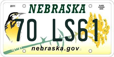 NE license plate 70LS61