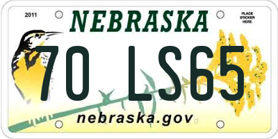 NE license plate 70LS65