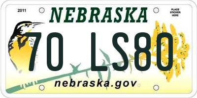 NE license plate 70LS80