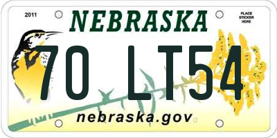 NE license plate 70LT54