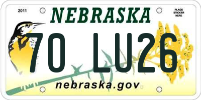 NE license plate 70LU26