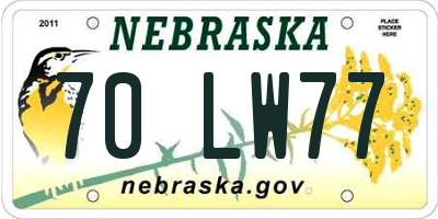 NE license plate 70LW77