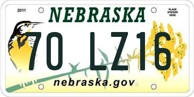 NE license plate 70LZ16