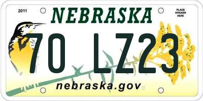 NE license plate 70LZ23