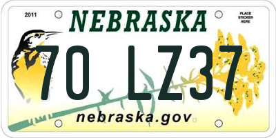 NE license plate 70LZ37