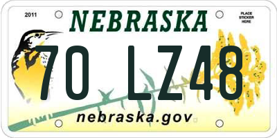 NE license plate 70LZ48