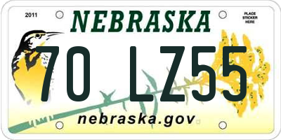 NE license plate 70LZ55