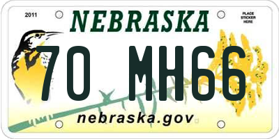 NE license plate 70MH66