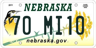 NE license plate 70MI10