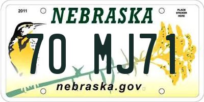 NE license plate 70MJ71
