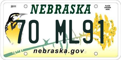 NE license plate 70ML91