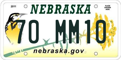NE license plate 70MM10