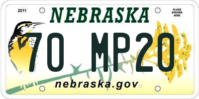 NE license plate 70MP20