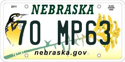NE license plate 70MP63
