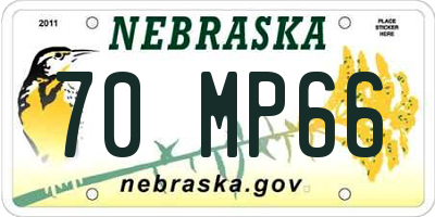 NE license plate 70MP66