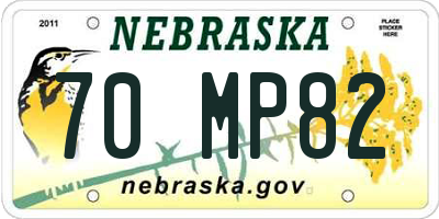 NE license plate 70MP82