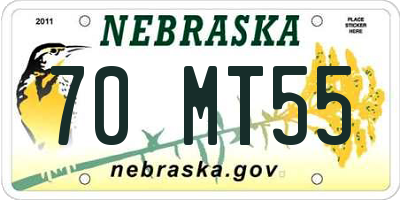 NE license plate 70MT55