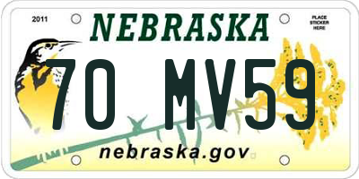 NE license plate 70MV59