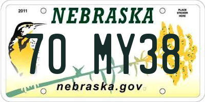 NE license plate 70MY38