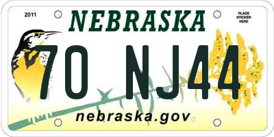 NE license plate 70NJ44