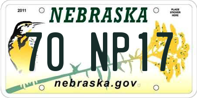 NE license plate 70NP17