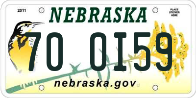 NE license plate 70OI59